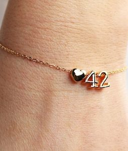 Number Charm Bracelet • Personalized Number Gift for Mom Best Friend • Team Number • Anniversary Date • Favorite Number Lucky Gold RYLO