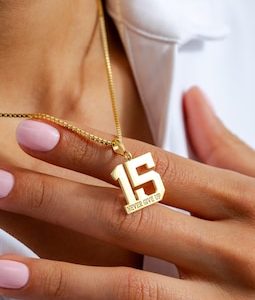 Custom Engraved Sports Number Pendant, Personalized Christmas Gift for Her, Number Year Necklace, Athlete Number Necklace, Gift for Athletes