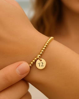 Gold Jersey Number Bracelet, Custom Player Number Bracelet, Hockey Mom Gift, Lucky Number Jewelry, 18K Gold Waterproof, Girlfriend Gift