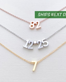 Number Necklace : Personalized, Lucky Number, Team, Anniversary, Birthday, Family, Love, Heart, Graduation