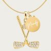 Personalized Golf Necklace with Engraved Name Charm Gold or Silver