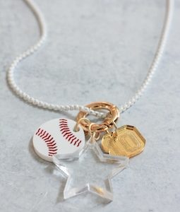Team Number Charm Enamel Necklace | Team Mom Gift | Sports Charm Necklace | Baseball, Softball, Baskteball, Soccer, Volleyball, Football