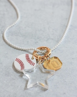 Team Number Charm Enamel Necklace | Team Mom Gift | Sports Charm Necklace | Baseball, Softball, Baskteball, Soccer, Volleyball, Football